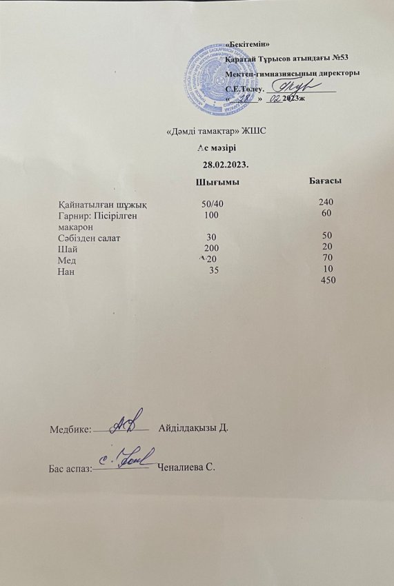 28.02.2023 ж. ас мәзірі