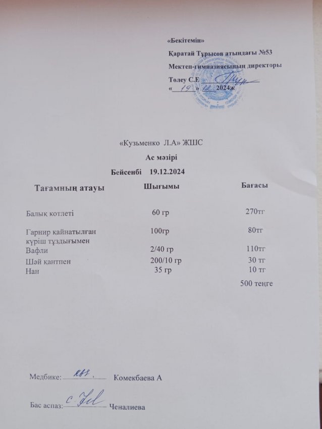 18.12.2024ж ас мәзірі