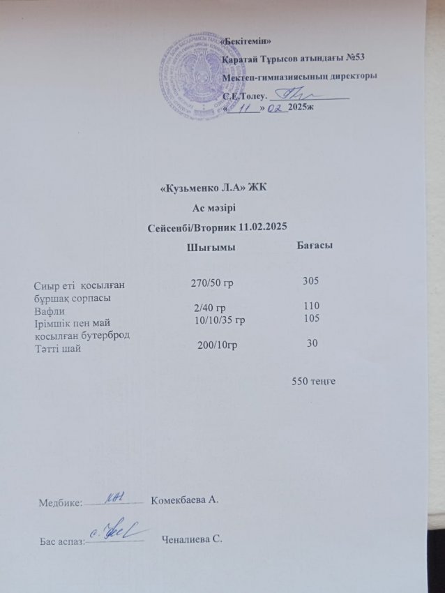 11.02.2025ж ас мәзірі