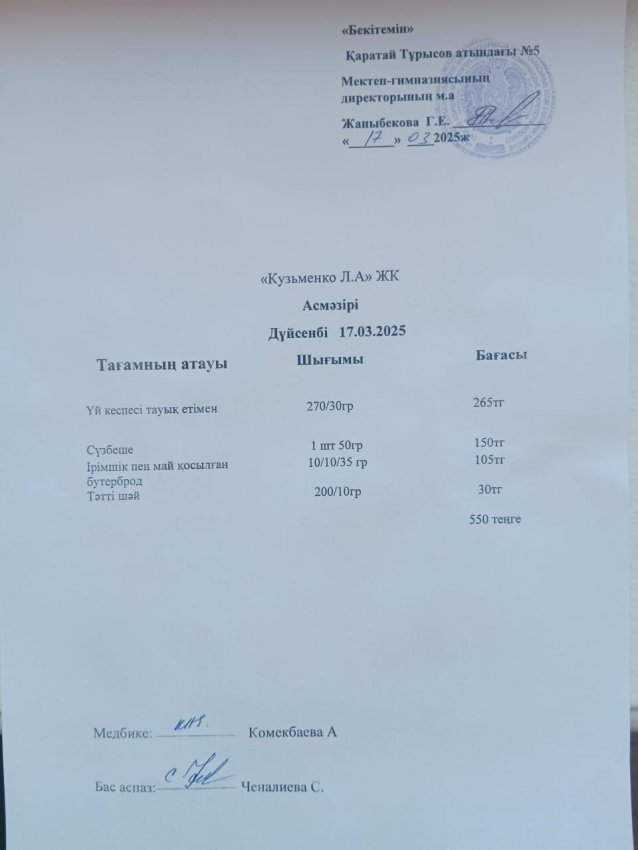 17.03.2025ж ас мәзірі