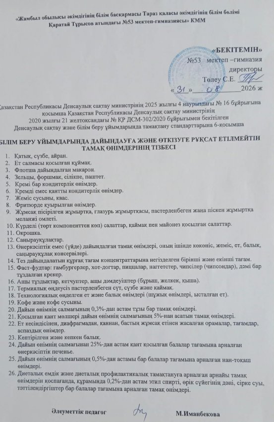 Рұқсат етілмейтін өнімдер